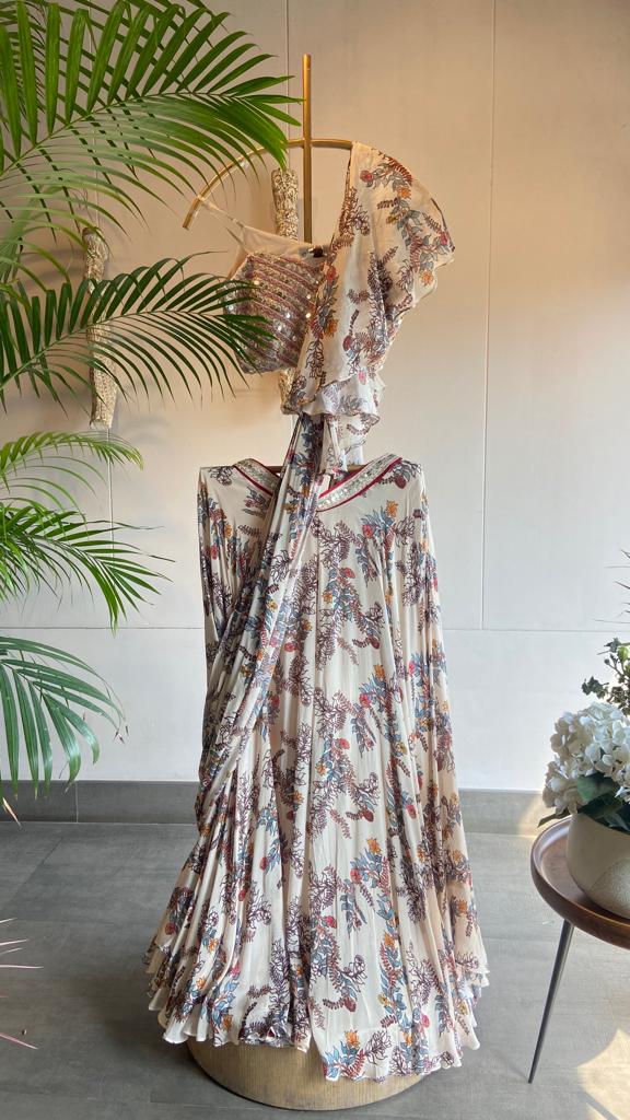 Frill Drape Fusion Palazzo Set
