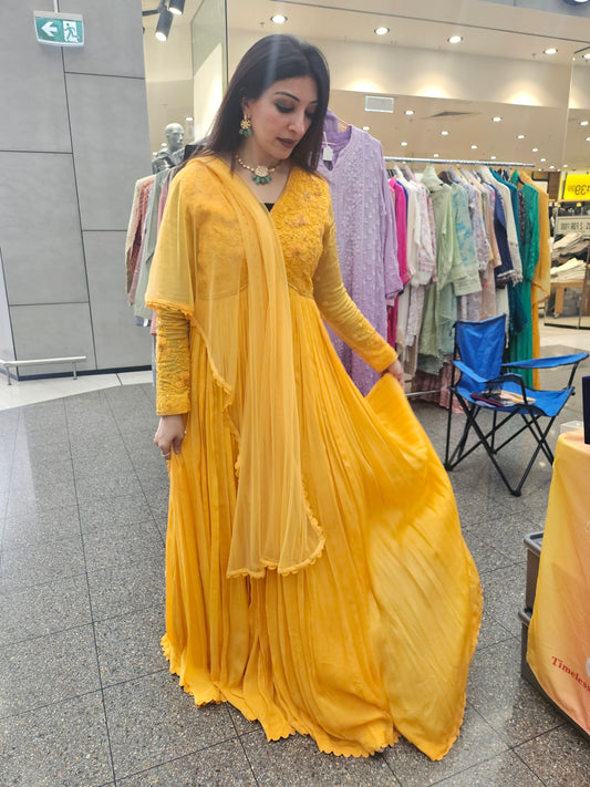 Two Piece Crepe Anarkali With Dupatta