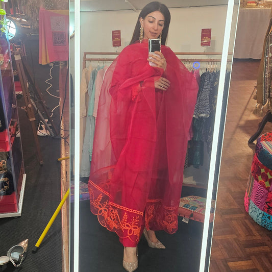 Ruby Red Faarshi Shalwaar