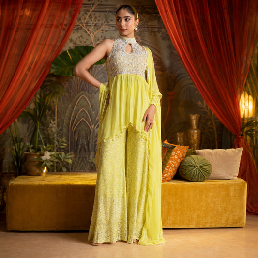 ✨ Lime Luxe Chiffon Ensemble |