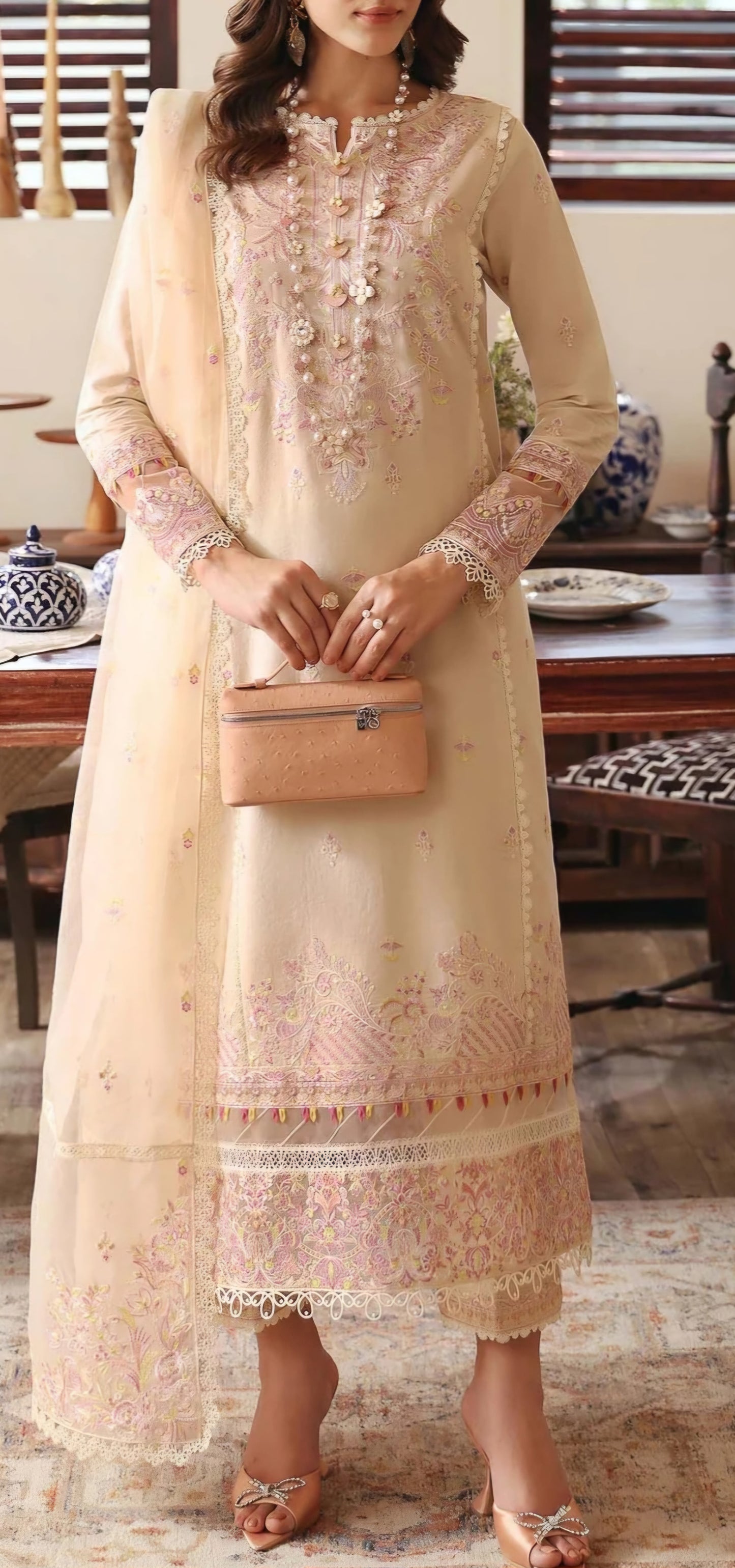 Ivory Cotton Suit Set