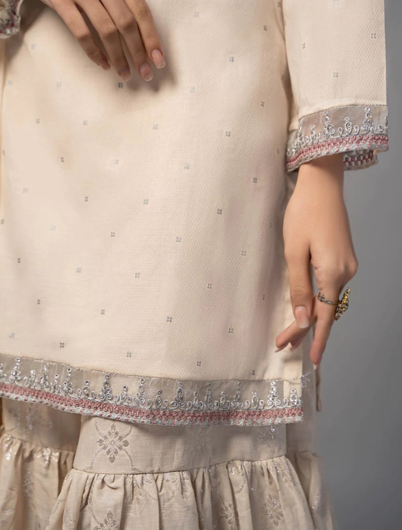 Ivory Gharara Set
