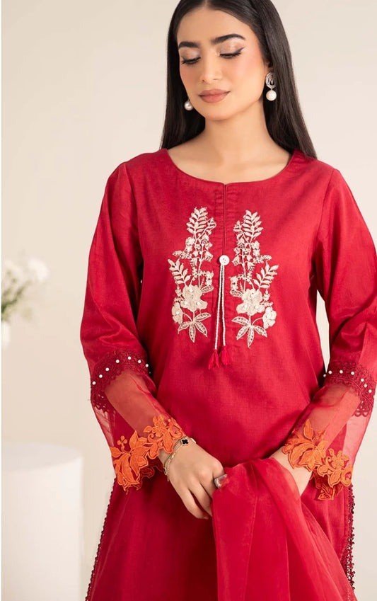 Three Piece Red Maria B Set