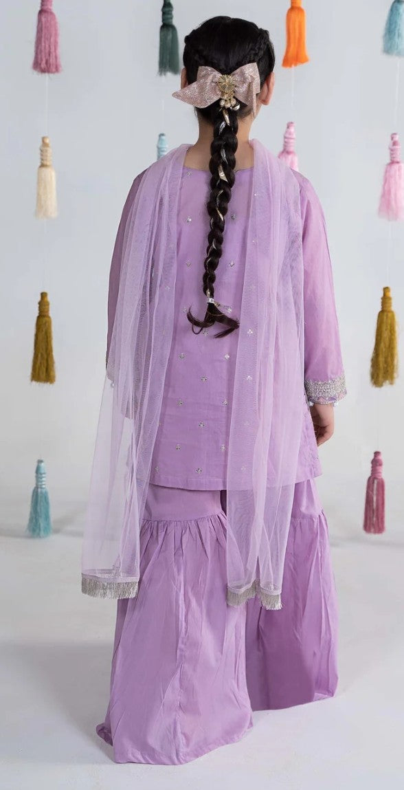 Lavender Gharara Set For Girls