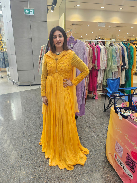 Two Piece Crepe Anarkali With Dupatta