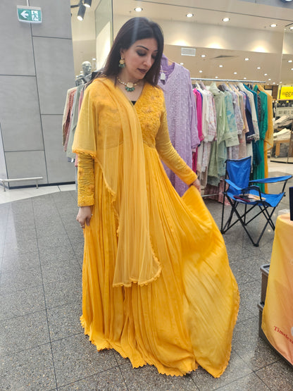 Two Piece Crepe Anarkali With Dupatta