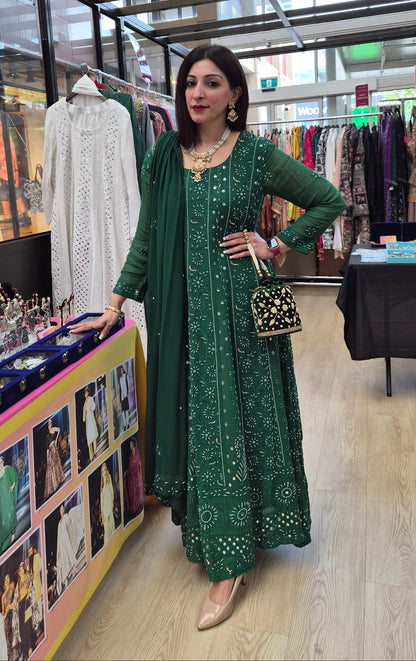 Mirror Work Anarkali Set