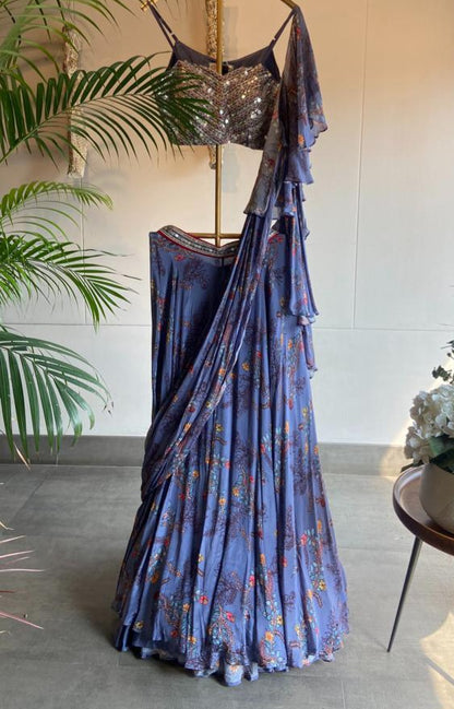 Frill Drape Fusion Palazzo Set