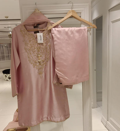 Peach Silk Farshi Shalwaar Set