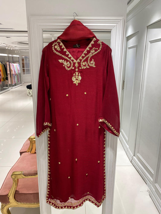 Maroon Three Piece Set