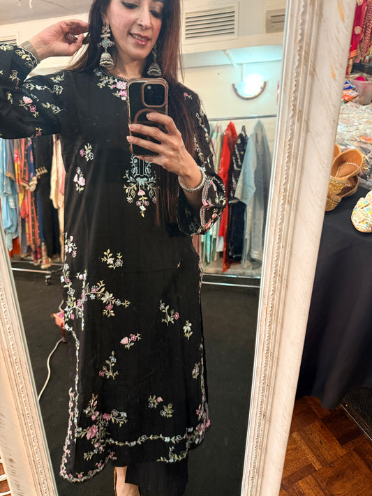 Black Floral Co-Ord Set