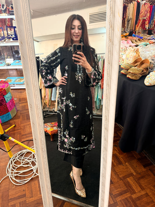 Black Floral Co-Ord Set