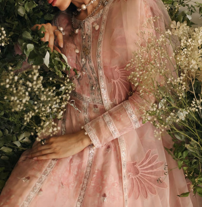 Three Piece Pink Chiffon Suit Set