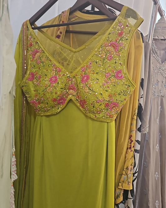 Georgette Dhoti Fusion Set