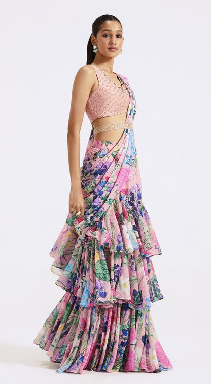 Georgette Ready To Wear Skirt Set