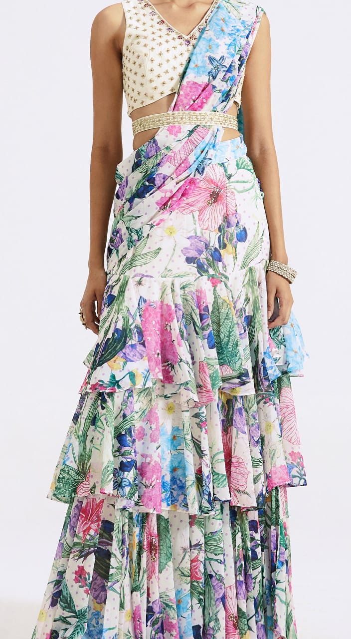 Georgette Ready To Wear Skirt Set