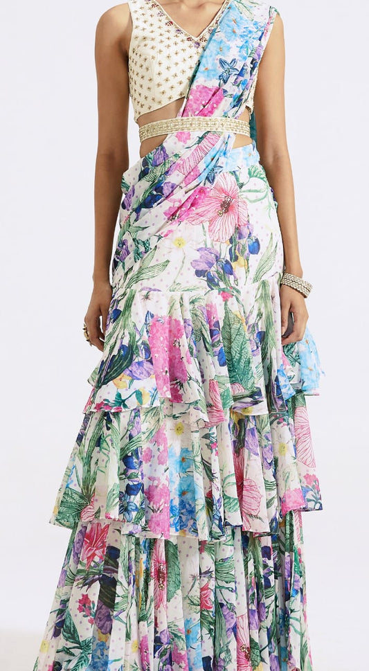 Georgette Ready To Wear Skirt Set