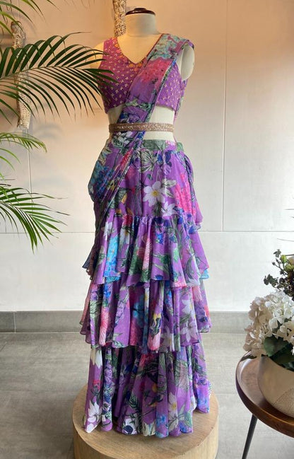 Georgette Ready To Wear Skirt Set