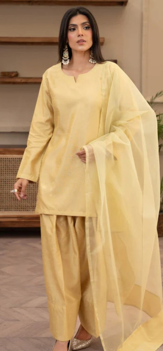 Tafetta Silk Farshi Shalwar set