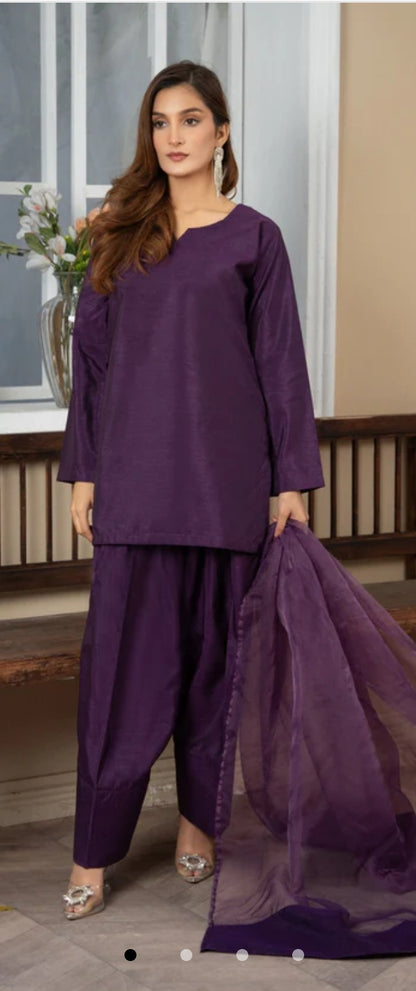 Tafetta Silk Farshi Shalwar set