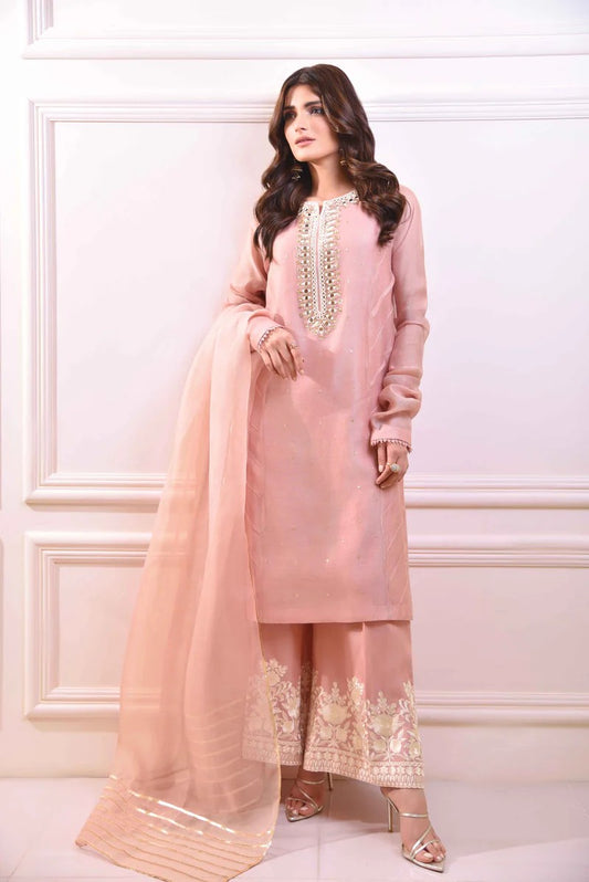 Light Pink Cotton Net Set