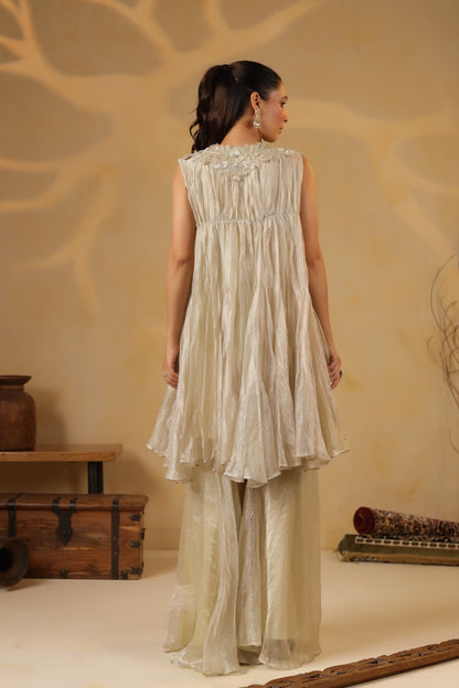 Vanilla White Crush Gharara Set