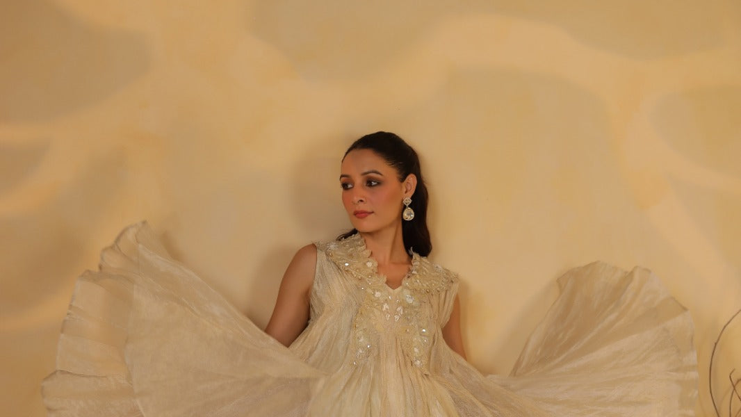 Vanilla White Crush Gharara Set