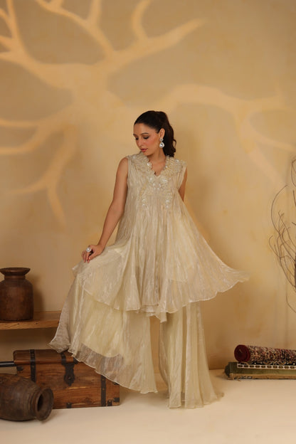 Vanilla White Crush Gharara Set