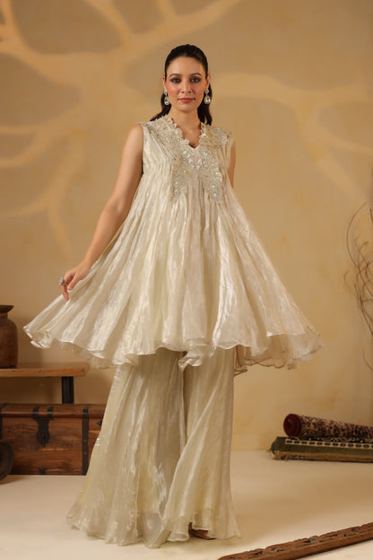 Vanilla White Crush Gharara Set