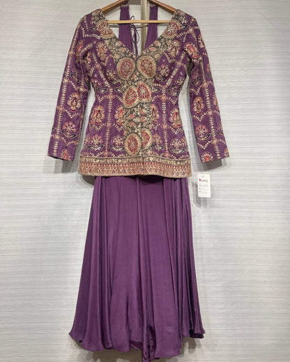 Peplum Top With Silk Sharara
