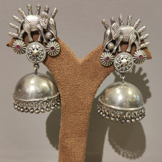 Elephant Oxidised Earrings