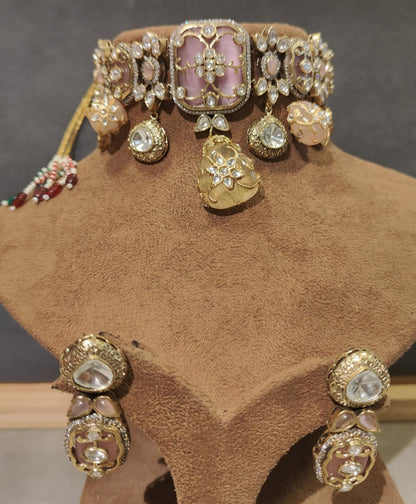 Thecha Choker Set With Intricate Stonework