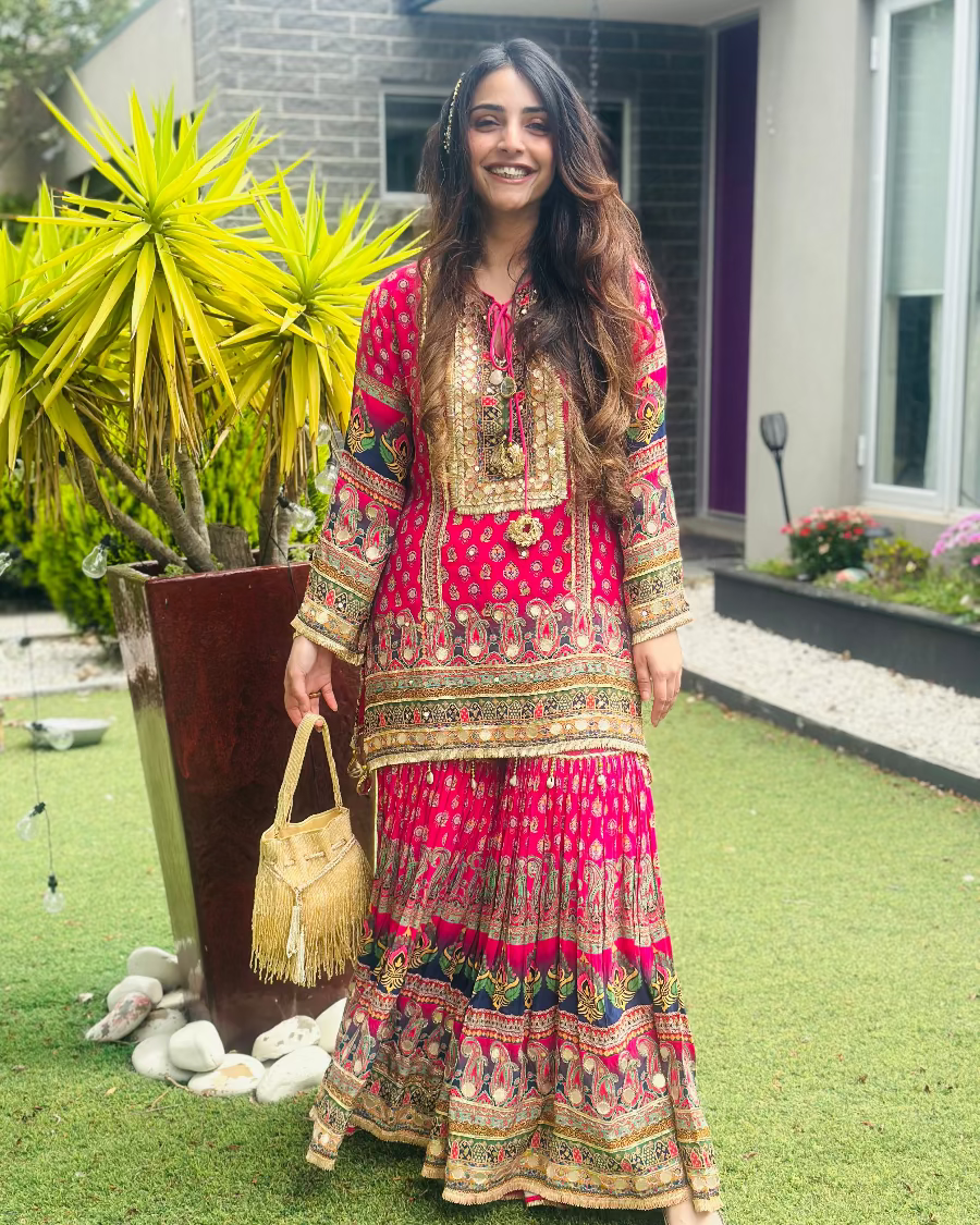 Hot Pink Gharara Set