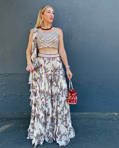 Frill Drape Fusion Palazzo Set