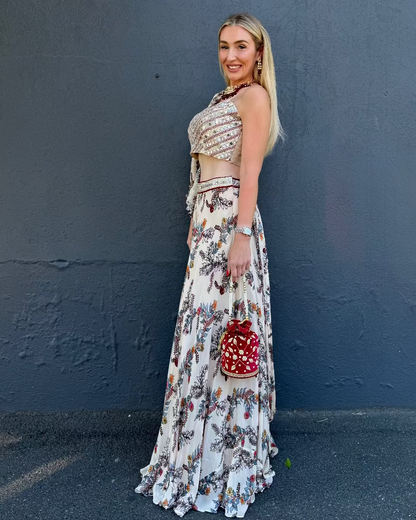 Frill Drape Fusion Palazzo Set