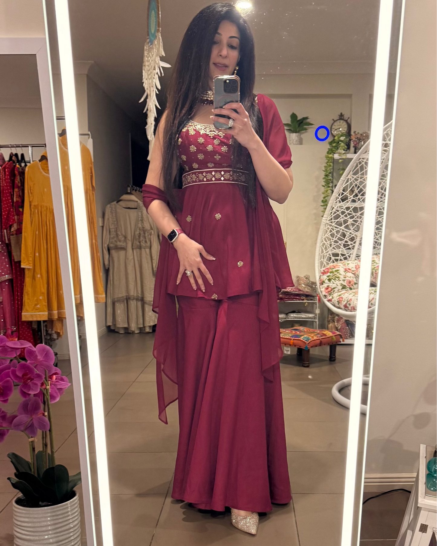 Wine Sharara Set