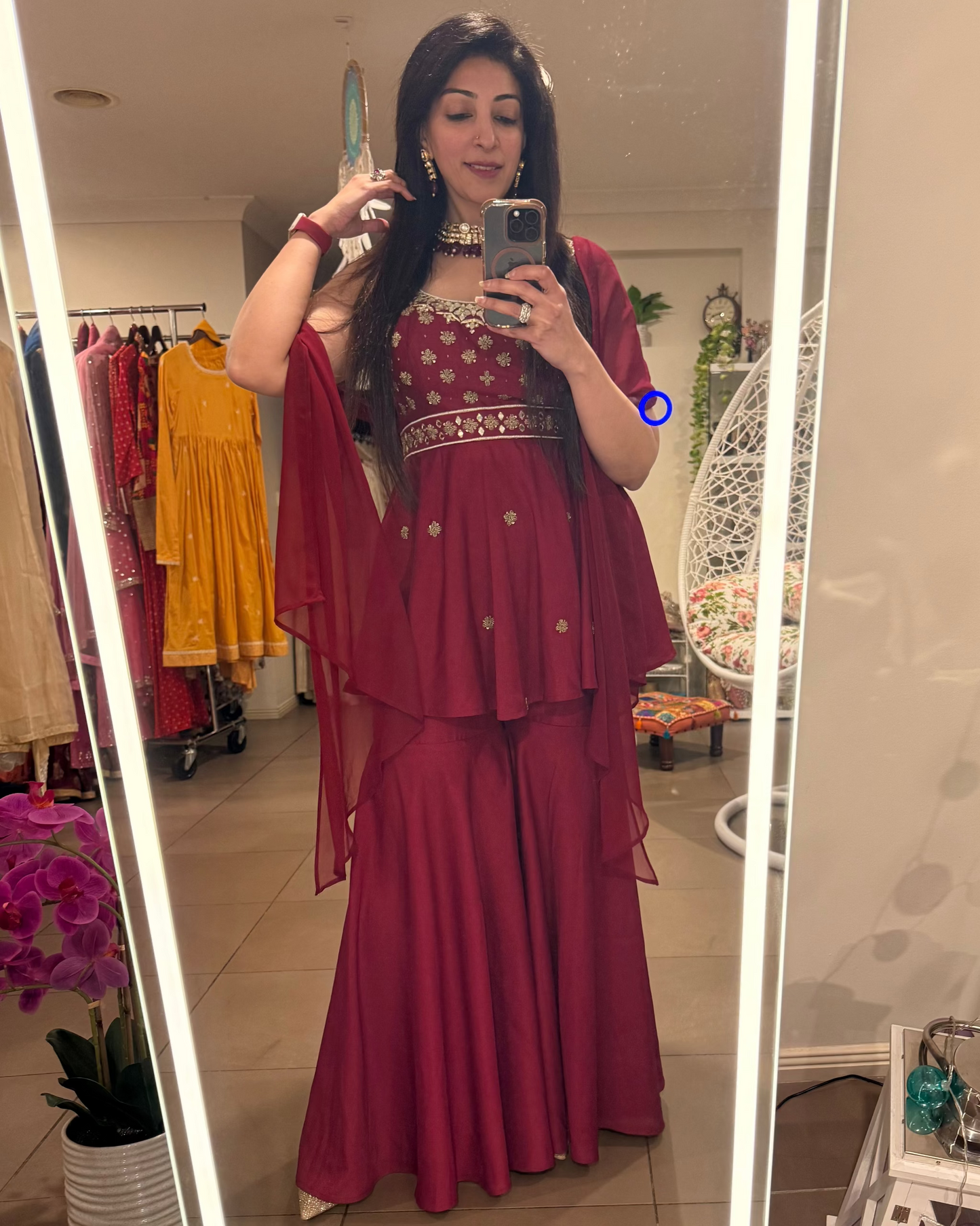 Wine Sharara Set