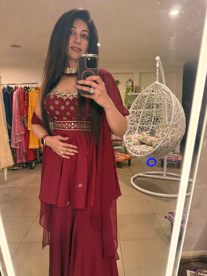 Wine Sharara Set