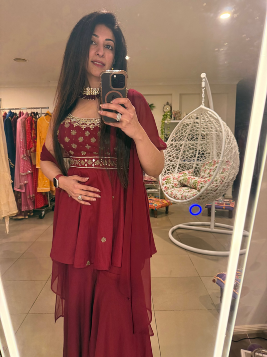 Wine Sharara Set