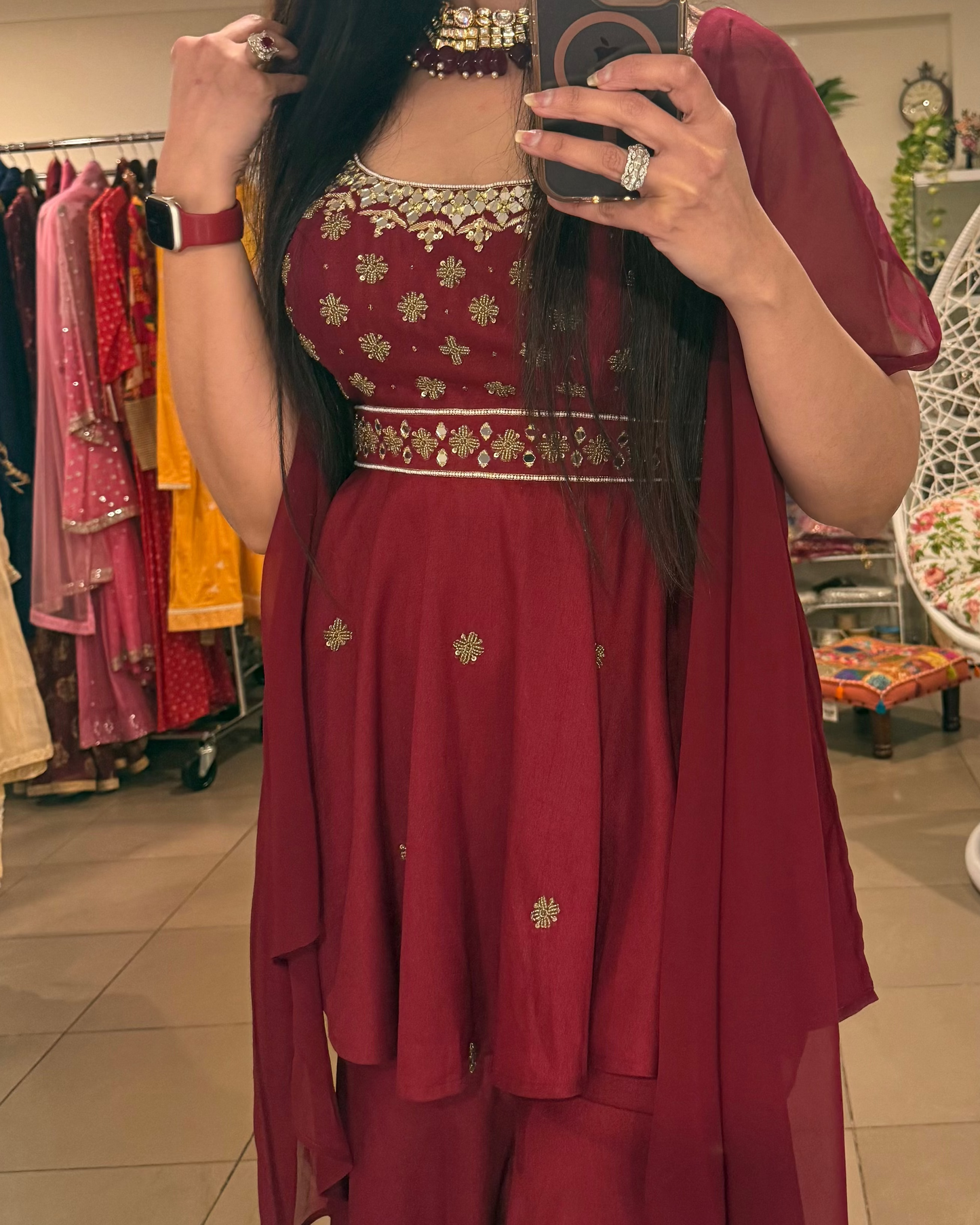 Wine Sharara Set