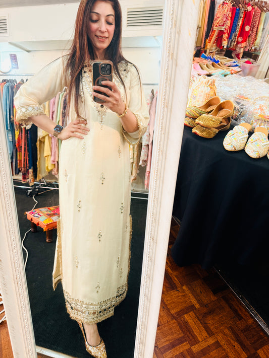 Ivory Handwork Tunic Kaaftan