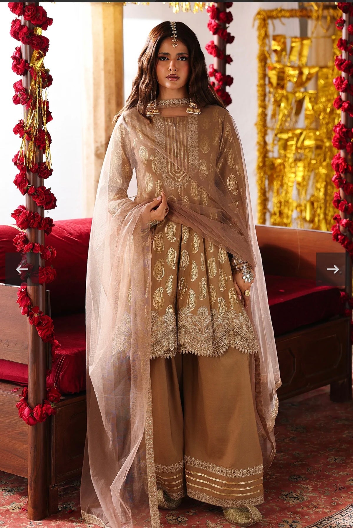 Peach Festive Suit Set
