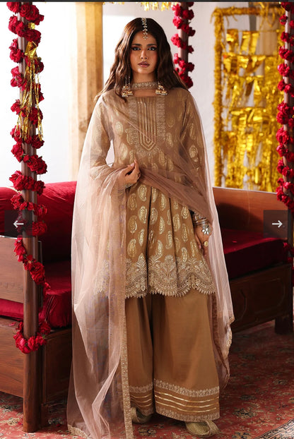Peach Festive Suit Set