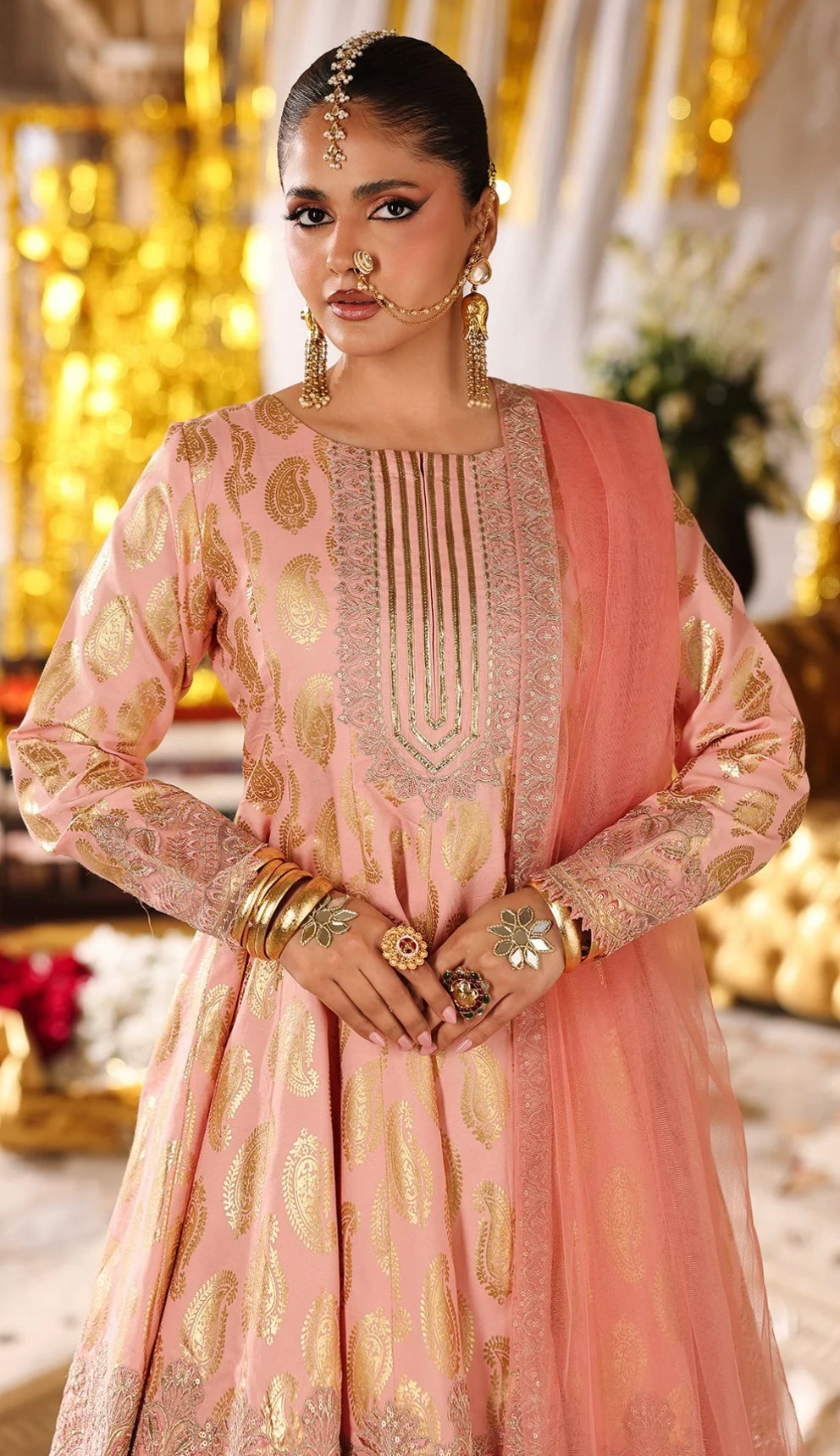 Peach Festive Suit Set