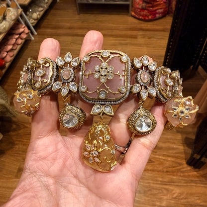 Thecha Choker Set With Intricate Stonework