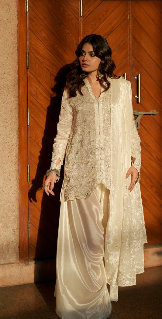 Ivory Silk Suit