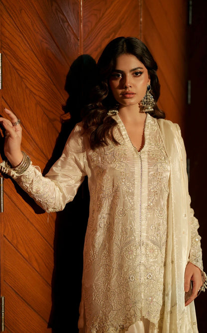 Ivory Silk Suit
