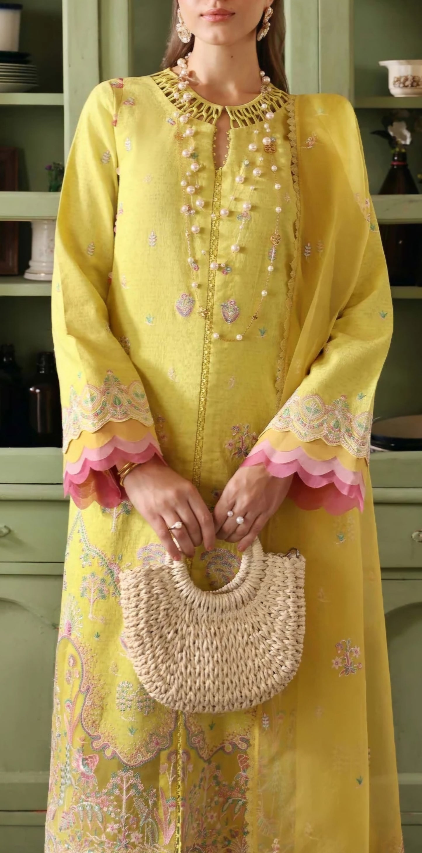 Lemon Yellow Cotton Suit Set