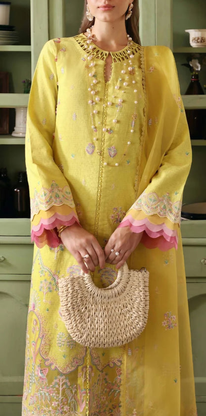 Lemon Yellow Cotton Suit Set