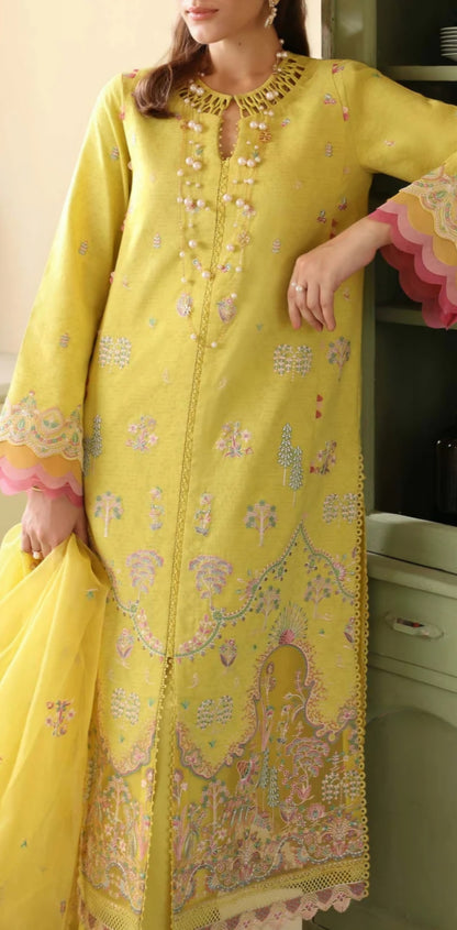 Lemon Yellow Cotton Suit Set